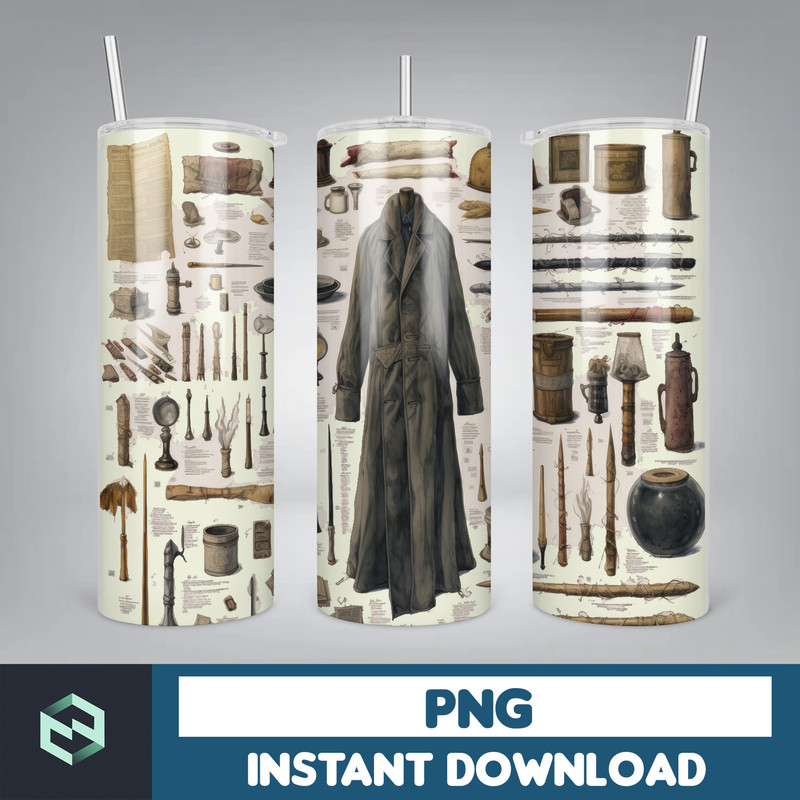 Harry Tumbler Wrap, Harry 20 oz Tumbler Wrap Design, Potter Tumbler Sublimation PNG, Harry Magic Tumbler, HP Wizard (54).jpg