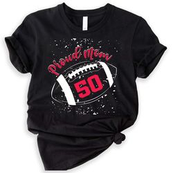 football mom shirt, personalized football my favorite player calls me mom shirt, name and number football, football mama
