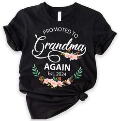 promoted to grandma again shirt, pregnancy reveal, grandma shirt, baby announcement, pregnancy announcement grandparents