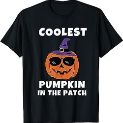 coolest pumpkin in the patch funny halloween pumpkin t-shirt