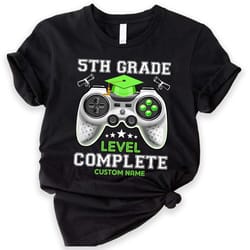 5th grade level complete t-shirt, graduation apparel, last day of school, custom grade tee, graduation announcement, gam
