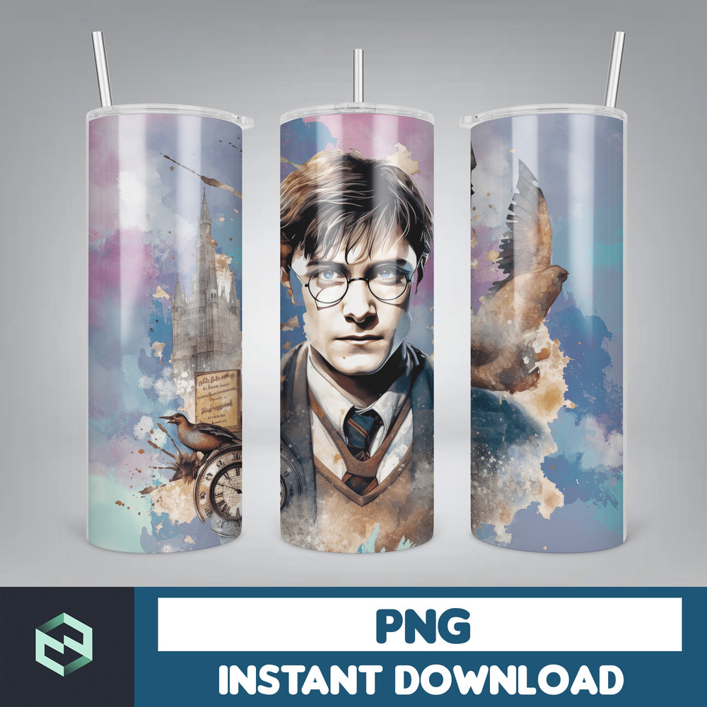 Harry Tumbler Wrap, Harry 20 oz Tumbler Wrap Design, Potter Tumbler Sublimation PNG, Harry Magic Tumbler, HP Wizard (72).jpg