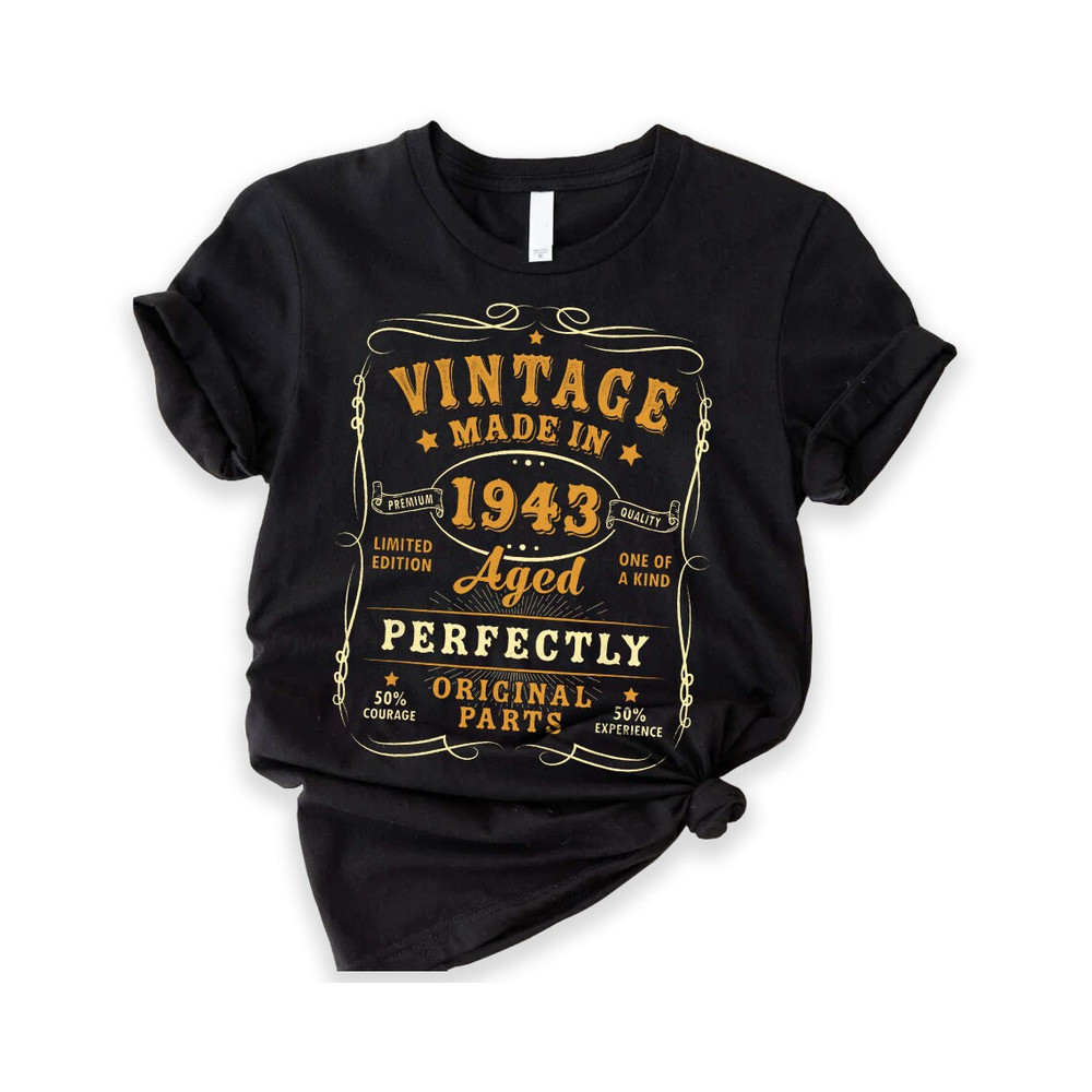 80th Birthday Shirt, Vintage 1943 Shirt, 80th Birthday Gift For Women, 80th Birthday Gift For Men, 80th Birthday Friend, 80th Birthday Woman.jpg