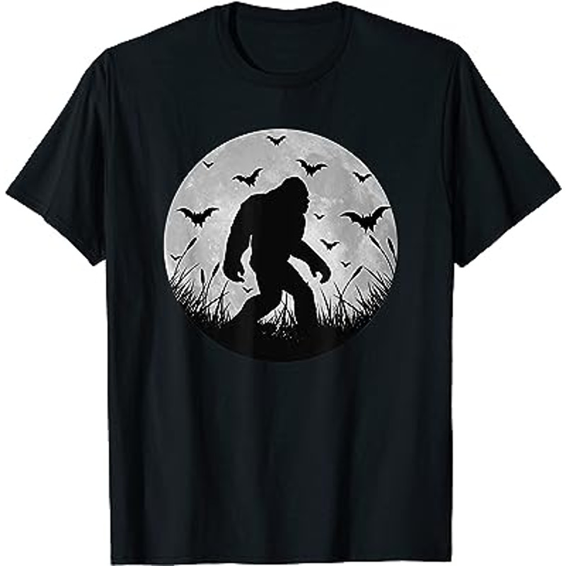 Scary Bigfoot Halloween Yeti Moon Silhouette Sasquatch T-Shirt.jpg