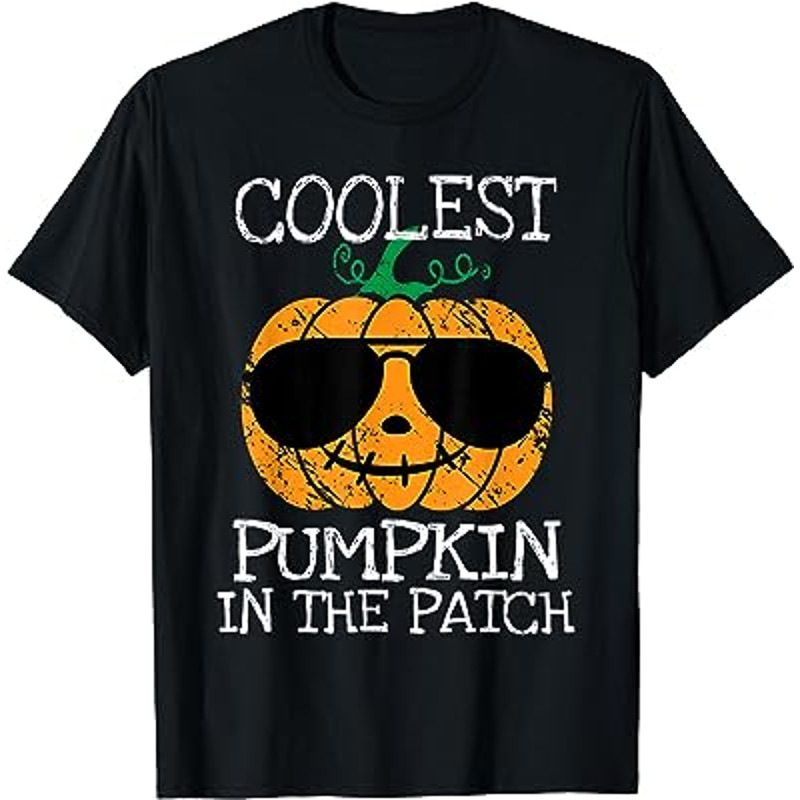 Coolest Pumpkin In The Patch Halloween Boys Girls Teens T-Shirt.jpg