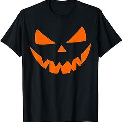 halloween costume jack o' lantern pumpkin face women men t-shirt