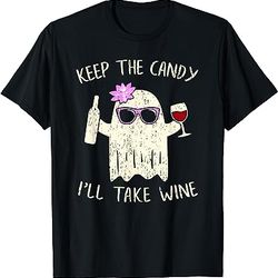 keep the candy funny halloween shirt ghost costume women t-shirt