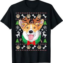 Merry Corgmas Christmas Ugly Xmas Corgi Santa Hat Funny T-Shirt