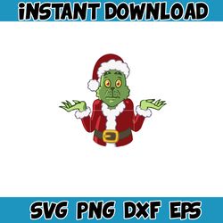grinch svg, grinch christmas svg, grinch face svg, grinch hand svg, clipart cricut vector cut file, instant download (43