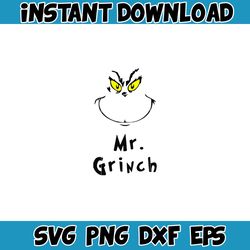 grinch svg, grinch christmas svg, grinch face svg, grinch hand svg, clipart cricut vector cut file, instant download (44