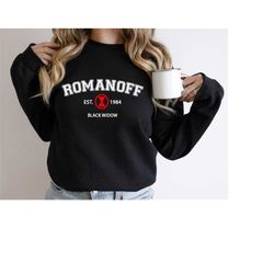 black widow sweatshirt, romanoff sweatshirt, natasha romanoff shirt, black widow cosplay, avengers sweatshirt, superhero