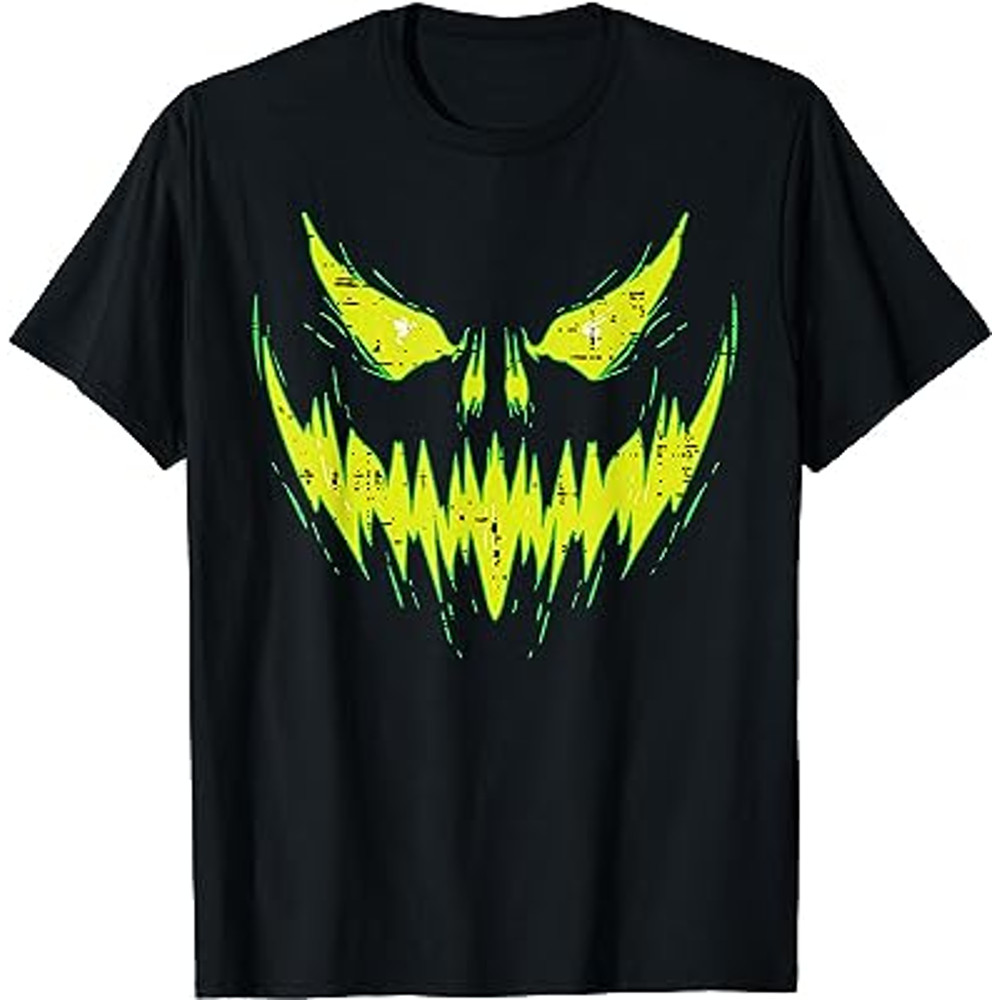 Scary Pumpkin Jack O Lantern Face Halloween Men Boys Kids T-Shirt.jpg