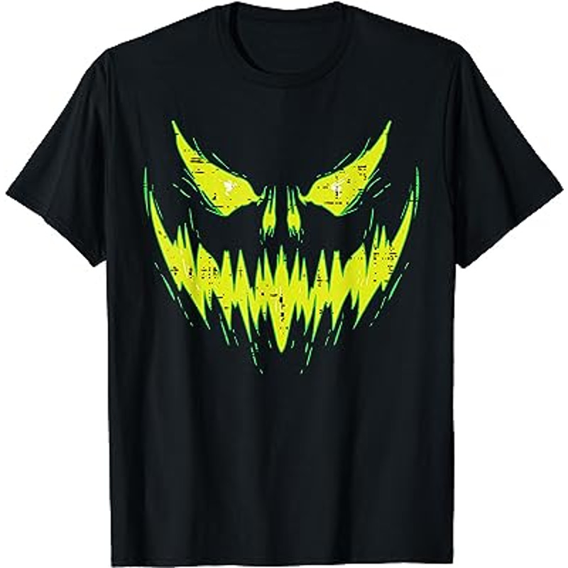 Scary Pumpkin Jack O Lantern Face Halloween Men Boys Kids T-Shirt.jpg