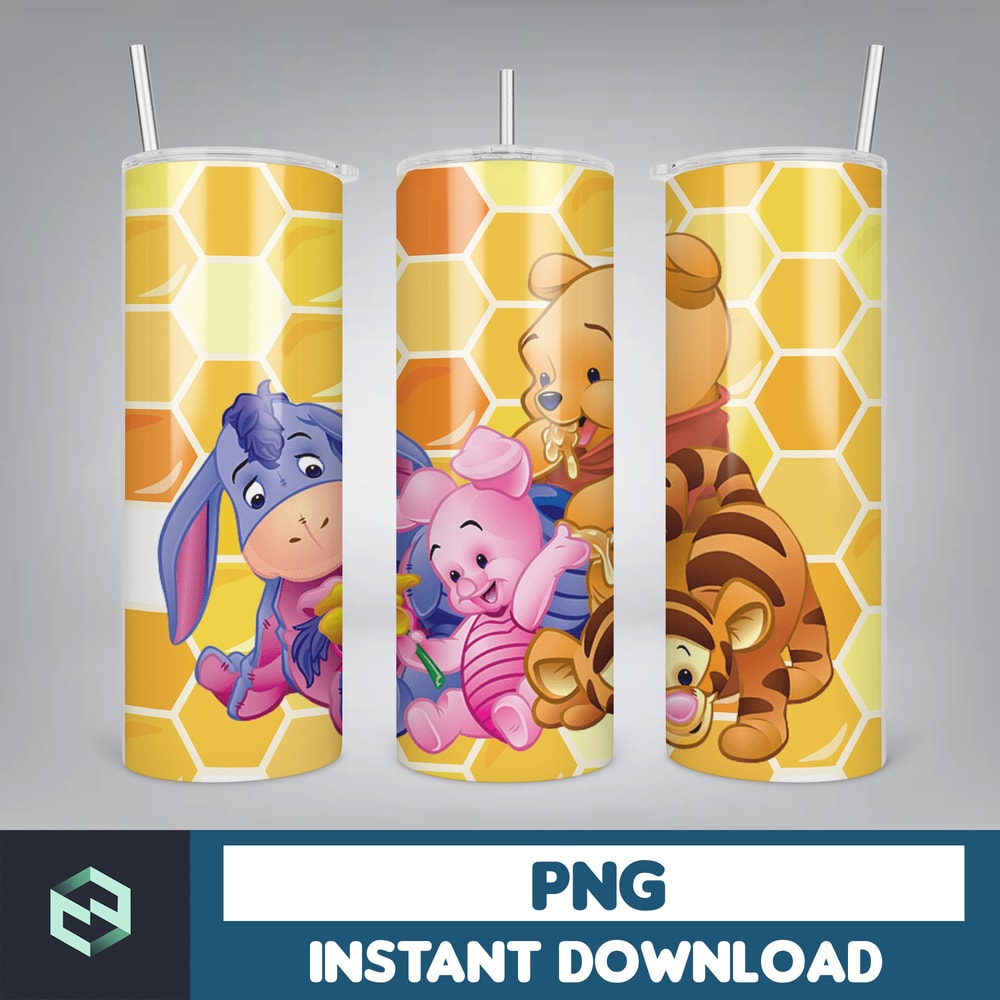 Winnie the Pooh Tumbler Wrap, Cartoon Tumbler Wrap, Winnie the Pooh Sublimation Designs, Winnie The Pooh Cartoon (12).jpg