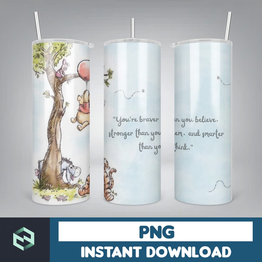 Winnie the Pooh Tumbler Wrap, Cartoon Tumbler Wrap, Winnie the Pooh Sublimation Designs, Winnie The Pooh Cartoon (2).jpg