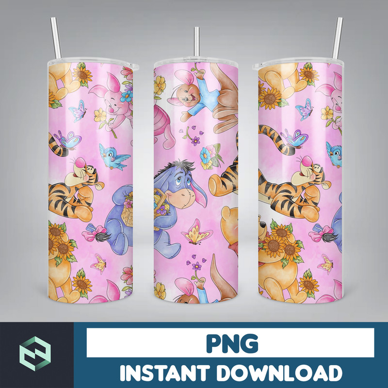 Winnie the Pooh Tumbler Wrap, Cartoon Tumbler Wrap, Winnie the Pooh Sublimation Designs, Winnie The Pooh Cartoon (4).jpg