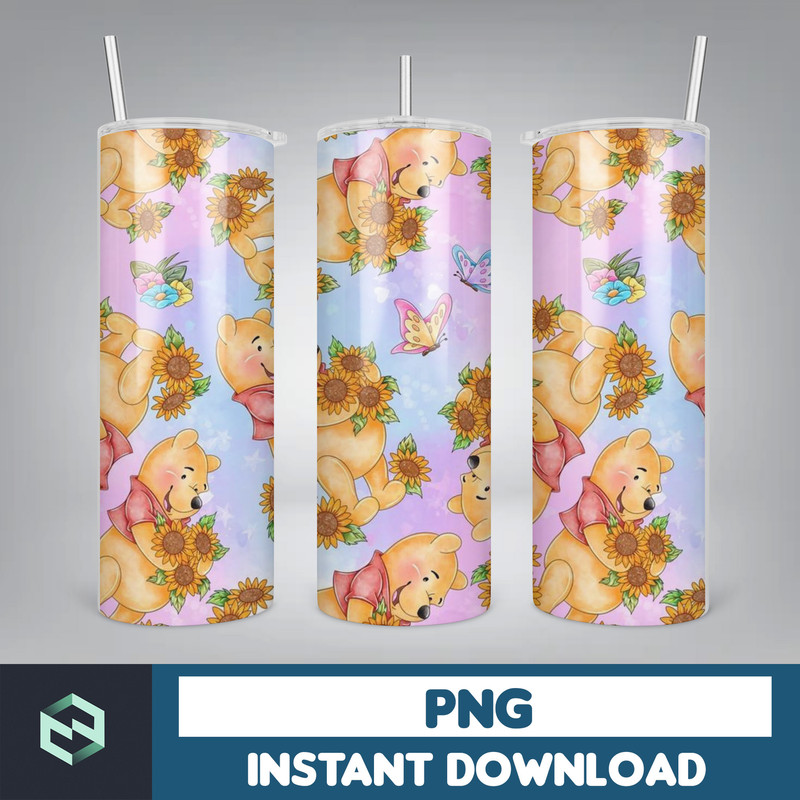 Winnie the Pooh Tumbler Wrap, Cartoon Tumbler Wrap, Winnie the Pooh Sublimation Designs, Winnie The Pooh Cartoon (6).jpg