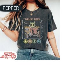 comfort colors the boilng isles shirt, boilng isles the owl house tee, the owl house tee, hexside school of magic and de