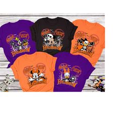 vintage disney halloween shirt, vintage disney mickey and friends halloween team shirt, mickey pumpkin halloween tee, ha