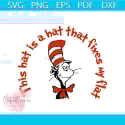 this hat is a ha that fixes my flat svg, dr seuss svg, dr. seuss svg, the cat and the hat svg, thing one svg, thing two