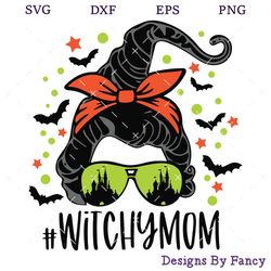 witchy mom svg, messy bun witch svg, halloween svg