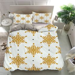 snowflake seamless patterns bedding sets, snowflake bedding sets, bedroom decor, home bedding sets luxury, bedding trend