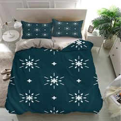 snowflake seamless patterns bedding sets, snowflake bedding sets, bedroom decor, home bedding sets luxury, bedding trend