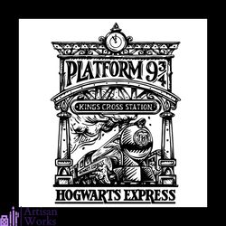 harry potter platform 9 3 4 kings cross station svg, harry potter svg