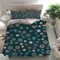 snowflake seamless patterns bedding sets, snowflake bedding sets, bedroom decor, home bedding sets luxury, bedding trend