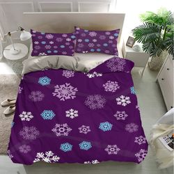 snowflake seamless patterns bedding sets, snowflake bedding sets, bedroom decor, home bedding sets luxury, bedding trend
