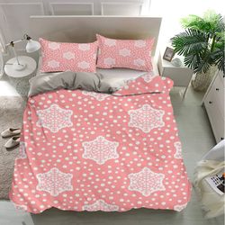 snowflake seamless patterns bedding sets, snowflake bedding sets, bedroom decor, home bedding sets luxury, bedding trend