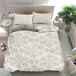 snowflake seamless patterns bedding sets, snowflake bedding sets, bedroom decor, home bedding sets luxury, bedding trend