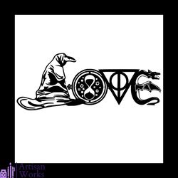 harry potter hat geek nerd love death hallows svg, harry potter svg