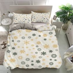 snowflake seamless patterns bedding sets, snowflake bedding sets, bedroom decor, home bedding sets luxury, bedding trend