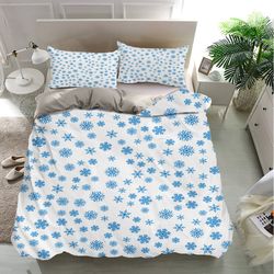 snowflake seamless patterns bedding sets, snowflake bedding sets, bedroom decor, home bedding sets luxury, bedding trend