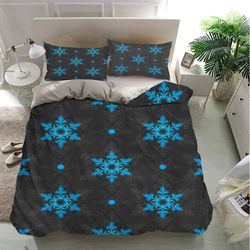 snowflake seamless patterns bedding sets, snowflake bedding sets, bedroom decor, home bedding sets luxury, bedding trend