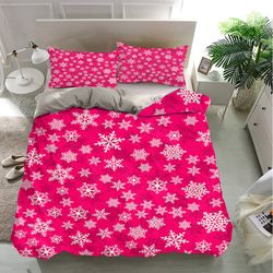 snowflake seamless patterns bedding sets, snowflake bedding sets, bedroom decor, home bedding sets luxury, bedding trend