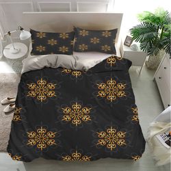 snowflake seamless patterns bedding sets, snowflake bedding sets, bedroom decor, home bedding sets luxury, bedding trend
