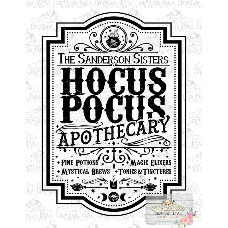 Hocus Pocus- Sanderson Sisters Apothecary - Halloween - Sublimation - PNG Image- Digital Image Download - 1.jpg