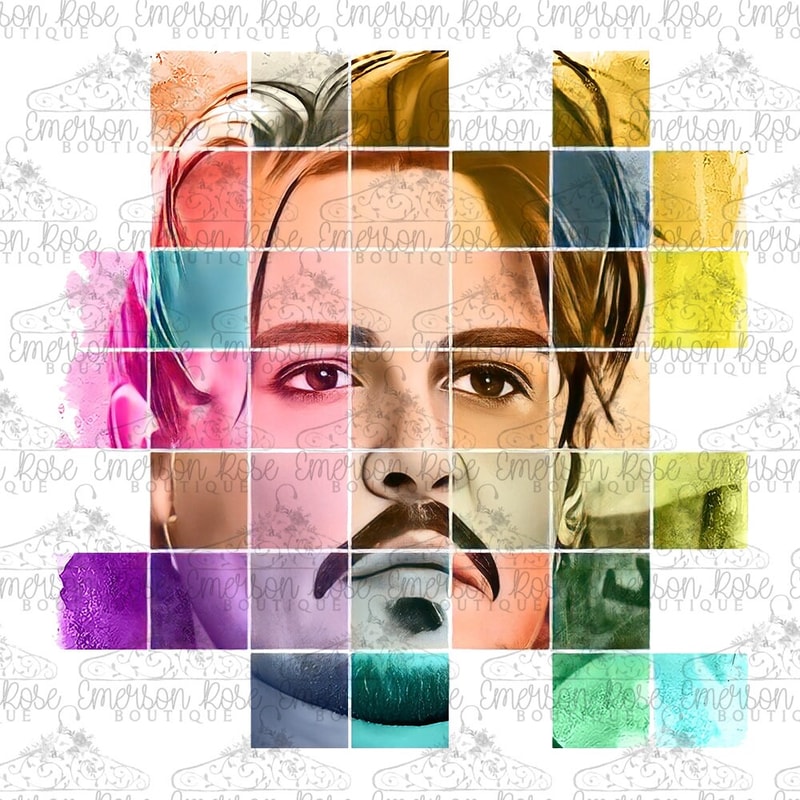 Johnny Depp - Rainbow Squares - Sublimation - PNG Image- Digital Image - 1.jpg