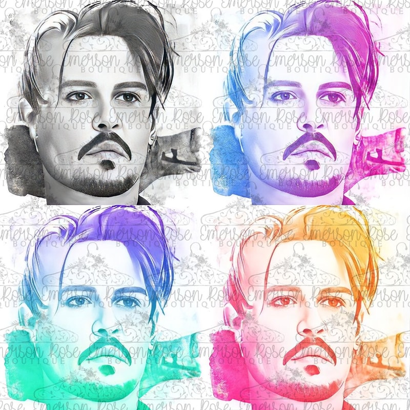 Johnny Depp - Rainbow Squares - Sublimation - PNG Image- Digital Image - 1.jpg