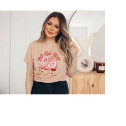 let's roll girls shirt, roller derby shirt, skate shirt, skate party shirt, skateboard shirt, skater girls shirt, roller