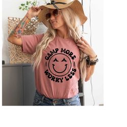 camp more worry less shirt, summer camp tee, camp party shirt, camper shirt , family vacation, lake trip shirts
