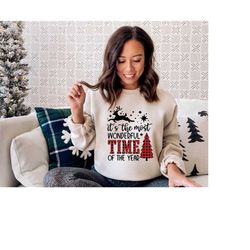 it's the most wonderful time of the year sweatshirt, christmas sweatshirt, family christmas, christmas gift, holiday swe