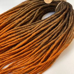 Synthetic ombre DE dreads extensions, crochet Red dreadlocks, Fake dreads, temporary dreads
