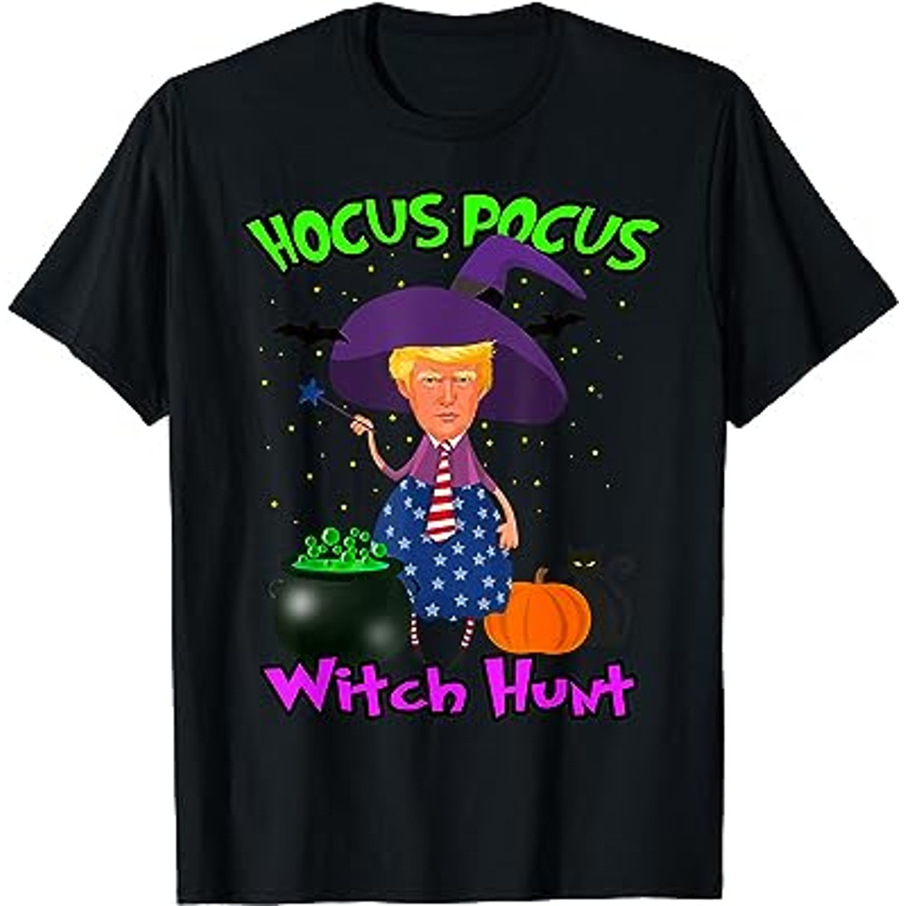 President Trump Witch Hunt Hocus Pocus Halloween Trick Treat T-Shirt.jpg