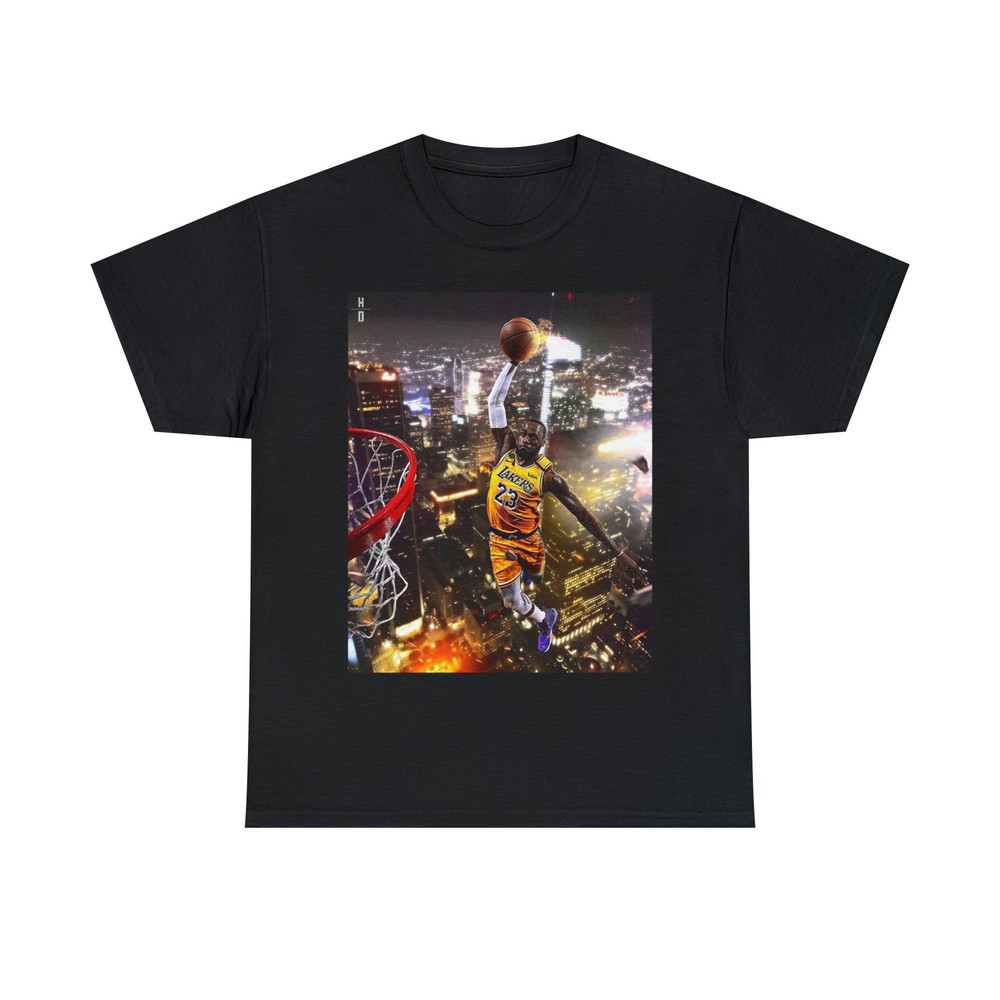 Lebron James Graphic tee Los Angeles Lakers nba basketball dunk t shirt-1.jpg
