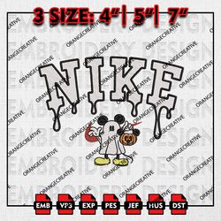 Nike Cute Ghost Mickey Halloween Embroidery files, Disney Embroidery Designs, Halloween Machine Embroidery Pattern