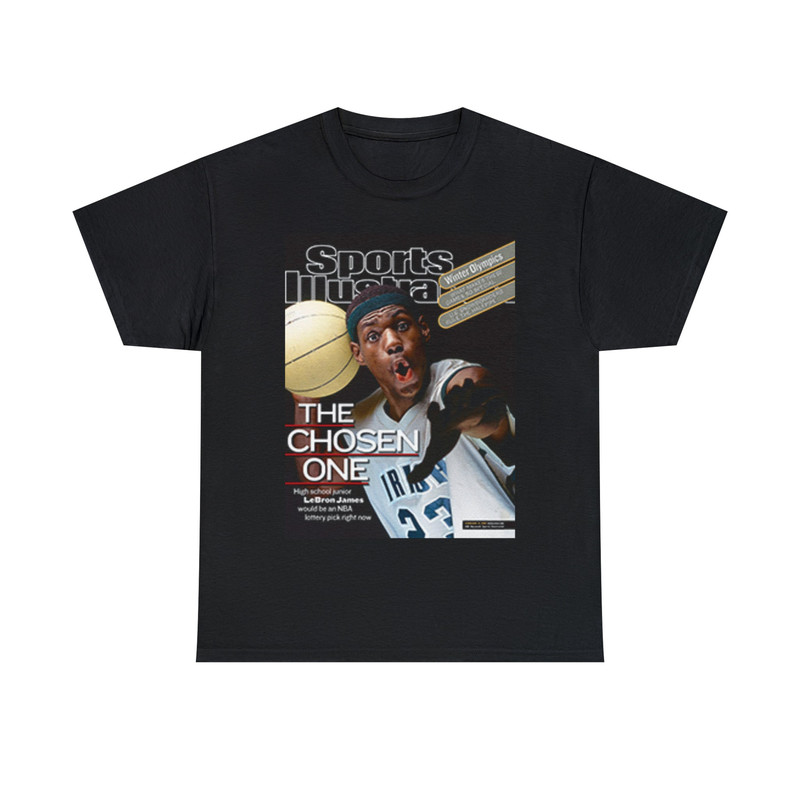 LeBron James Chosen One Sports Illustrated Cover Tee Shirt Vintage classic retro lebron high school cover t shirt-1.jpg