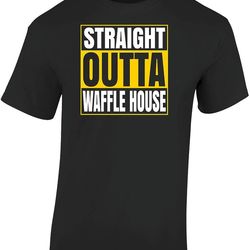 straight outta waffle house popular breakfast chain dining restaurant icon t shirt